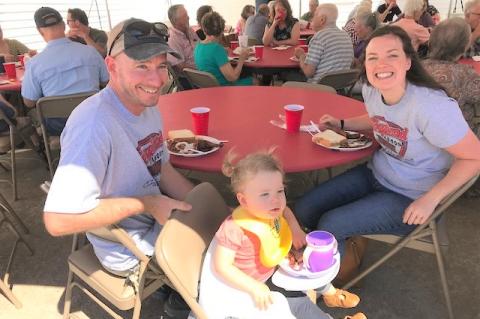 Enjoying the barbecue dinner at a past Choo Choo Fest is the Haines family – Dustin, Ember and Daphne. Courtesy photo