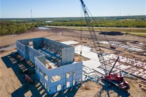 Walls go up for the Camino Real Elementary School in Bastrop. Courtesy photo