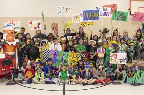 EES students and staff went all out for their Mardi Gras event with costumes, decorations and other forms of celebration. Photo by Erin Anderson