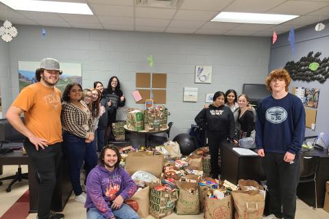  PALS students at Bastrop High School celebrate the success of their canned food drive. Photos courtesy of Ian Jaschek