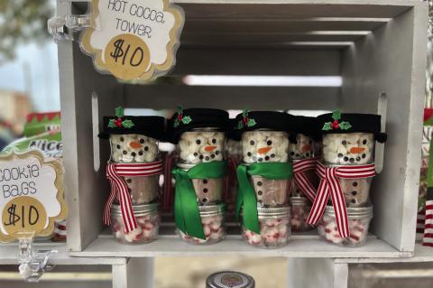 Snowman kits to help bring hot chocolate home.