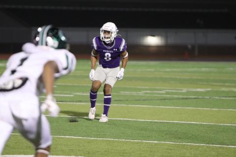 Elgin varsity football senior safety Anthony Alvarez drops back into coverage on Sept. 22 during the Wildcats’ 50-28 victory at home vs. Pflugerville Connally. Photo by Zoe Grames