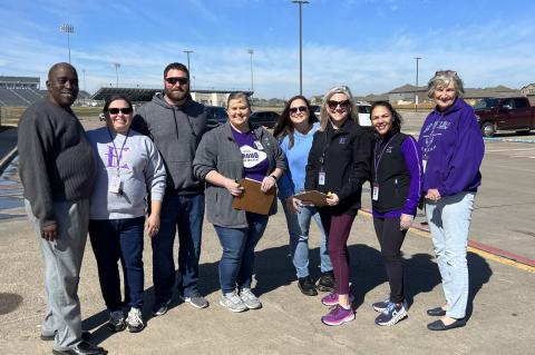 Elgin ISD leaders and staff members stepped up to the plate and helped out the community after a trying week. Photo courtesy of Dr. Jana Rueter