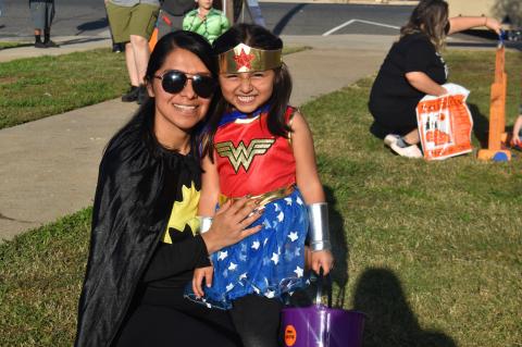 Victoria Vazquez (left) and Zenaida Huerta (right) proudly don their Batman and Wonder Woman costumes. Photo by Quinn Donoghue