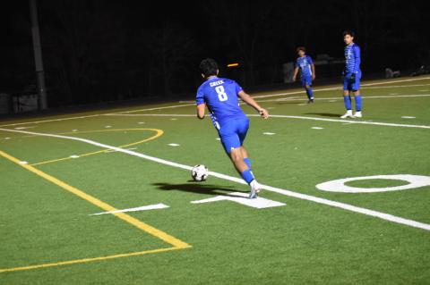 Gustavo Tobias looks to take advantage of a free-kick opportunity. Photo by Quinn Donoghue