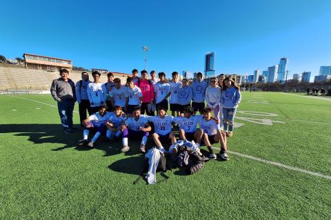 The Elgin High School boys varsity soccer team poses together Saturday, Jan. 13 during the Copa Akins tournament held at House Park in Austin. Photo courtesy of Elgin ISD