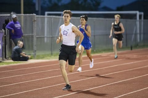 Justin Strong collected three gold medals at the Wildcat Relays in Elgin. Photo by Erin Anderson