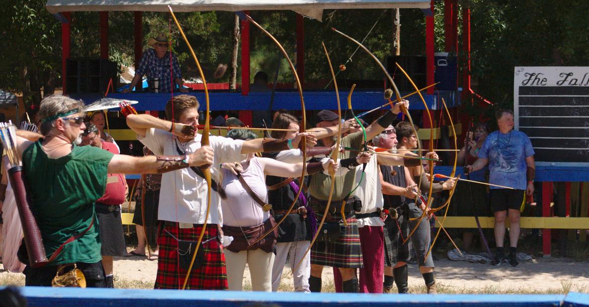 Archers competed in two different archery tournaments throughout the day on Saturday; this tournament utilized traditional bows.