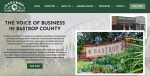 The top of Bastrop Chamber of Commerce’s website homepage looks like this as of this month. Captured via screenshot / www.bastropchamber.com.
