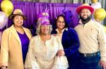 Pictured with Gwen Johnson (second from left) are her children, LaHoma Johnson, M. Jai Johnson and Jacqueline Johnson.   Photo by Brianna Johnson  