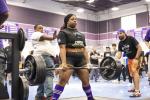 Nya Kirk Jones showcases her power during the deadlifts at the Jan. 28 meet in Elgin.  Photo by Erin Anderson