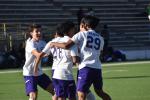 Elgin players celebrate after Raul Flores-Mujica scored the tying goal in the Wildcats’ game versus Leander. Photo by Quinn Donoghue