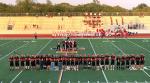 The Smithville High School varsity football team gathers for the coin toss on Aug. 25 prior to the Tigers’ 37-0 victory at home vs. Austin Travis Early College High School. Photo courtesy of Smithville Athletic Booster Club